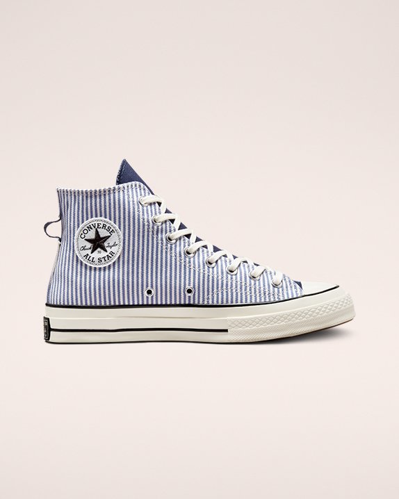 Converse Chuck 70 Lo-Fi Hickory Stripe High Top Light Blue | A27074Q
