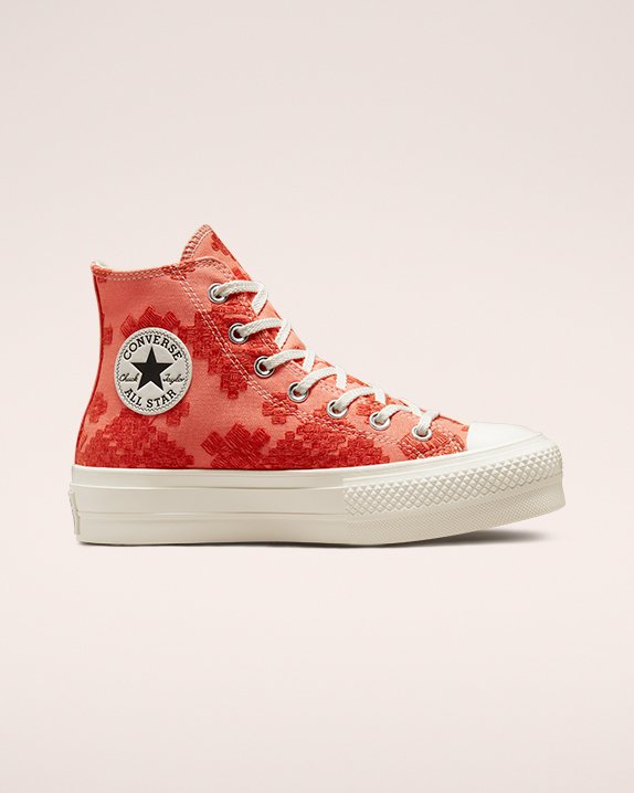 Converse Chuck Taylor All Star Lift Festival Borderie High Top Red | A95142W