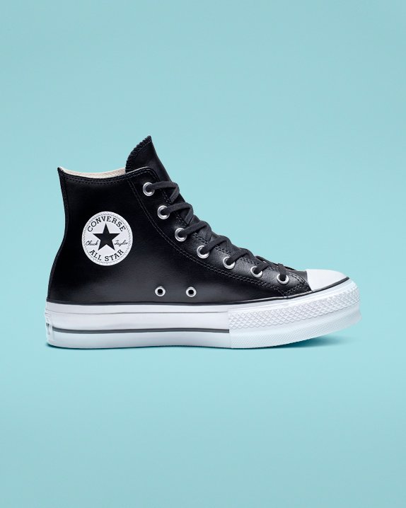 Converse Chuck Taylor All Star Lift Leather High Top Black | A05653R