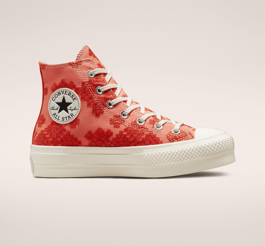 Converse Chuck Taylor All Star Lift Platform Tonal Embroidery Red | A62486F